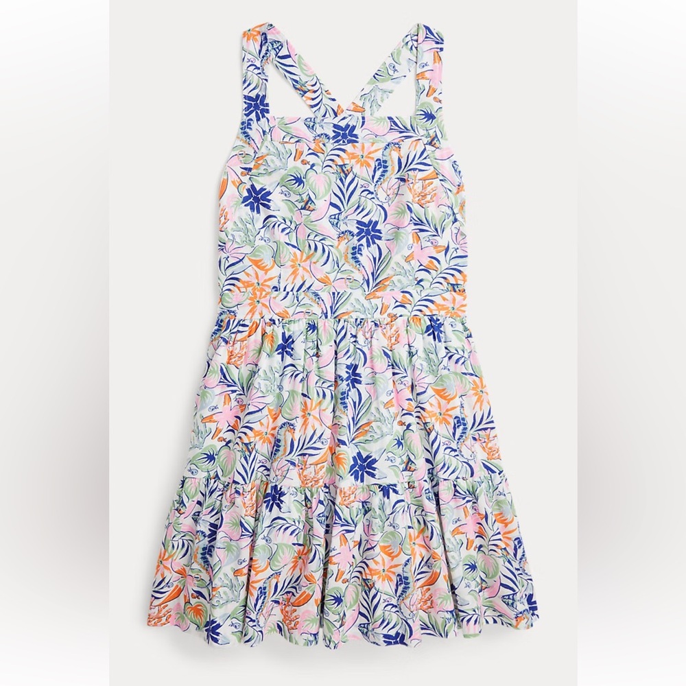 Ralph Lauren Tropical Print Linen Cotton Little Girl Dress Size 4
